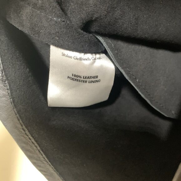 Stolen Girlfriends Club Black Leather Shorts 8 US XS Lace Up Pockets High Waist - Picture 4 of 8